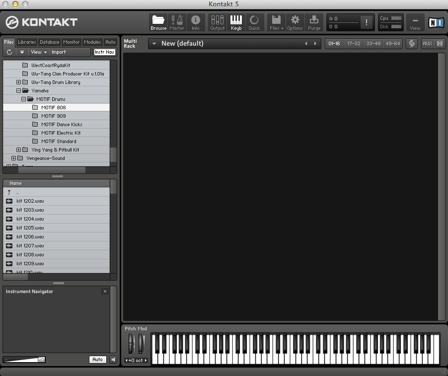 left) Fruity Loops screen shot (right) Spanner-based instrument
